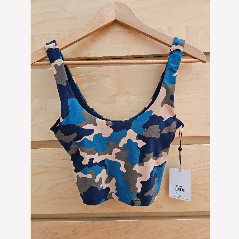 NWT Anthropologie The Upside Lana Camo Multicolor Longline Sports Bra